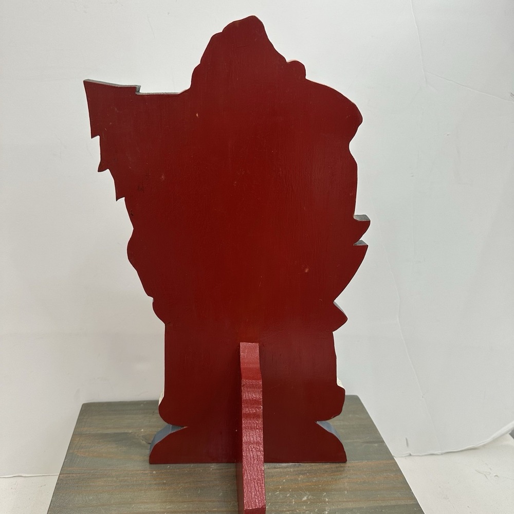 Hand Painted Folk Art Wooden Santa Christmas Figure Free Standing Signed 18.5" - Picture 12 of 13